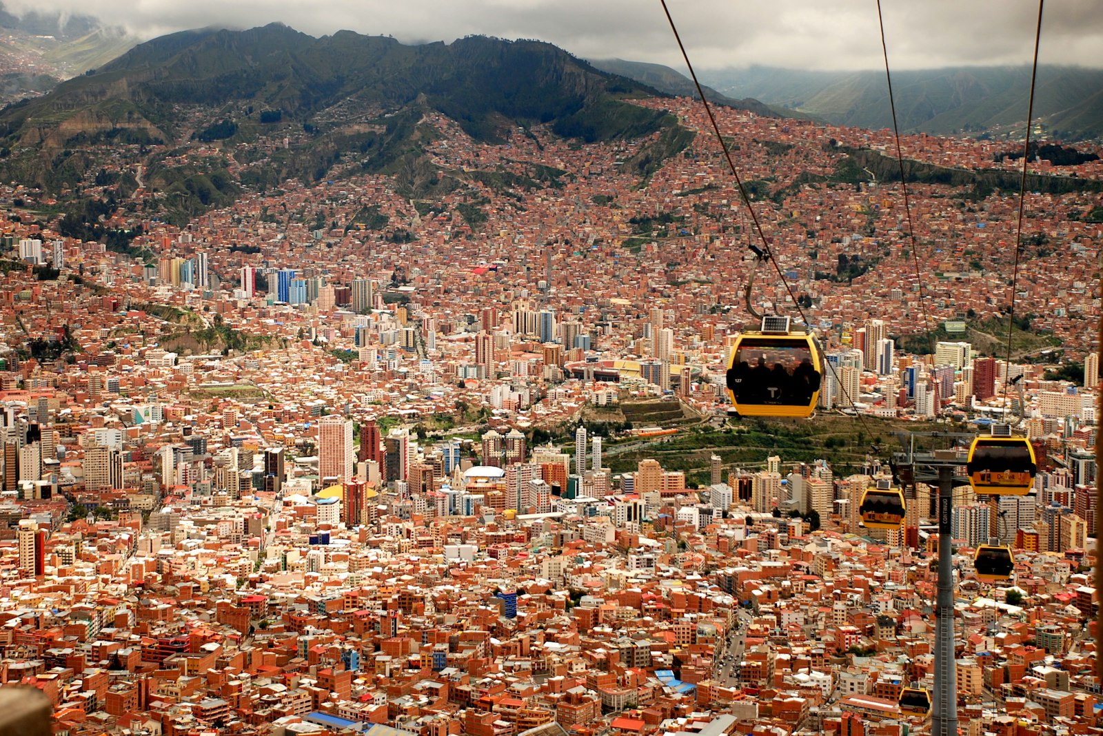 Aerial view of a Bolivian urban area